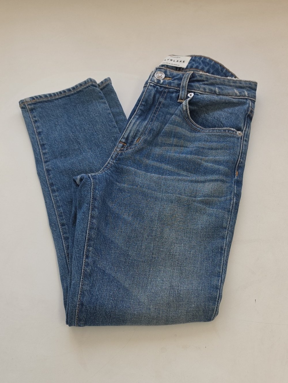SLVRLAKE Women's Faded Blue Slim Straight Jeans